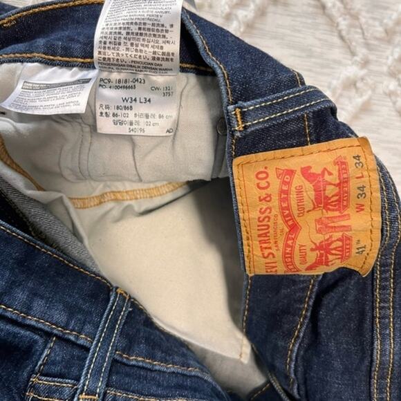 Levi's Men's 541 Athletic Taper Dark‎ Denim Blue Jeans Mens 34x34 - Picture 6 of 6